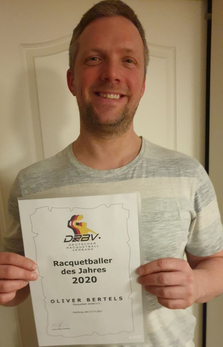 Oliver Bertels German Racquetball Player of the year 2020 ERF